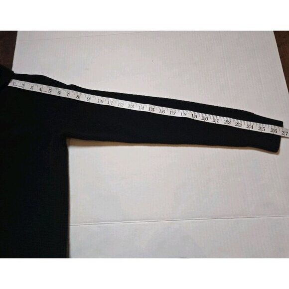 Michael Kors Womens Large Black Long Sleeve Turtleneck Sweater Gold Buttons Long - Picture 7 of 9